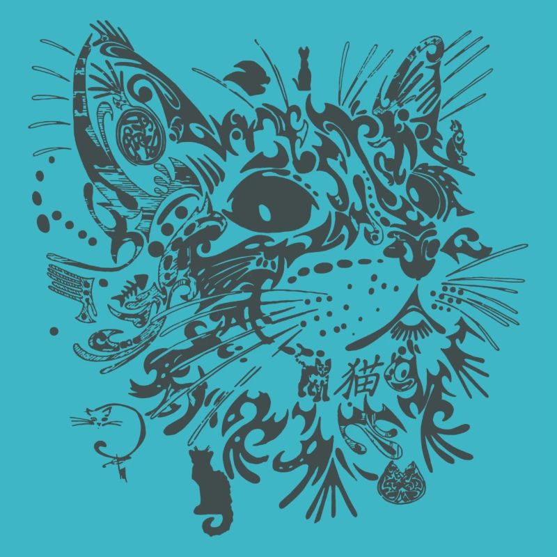 Katze Tattoo Stil Mandala