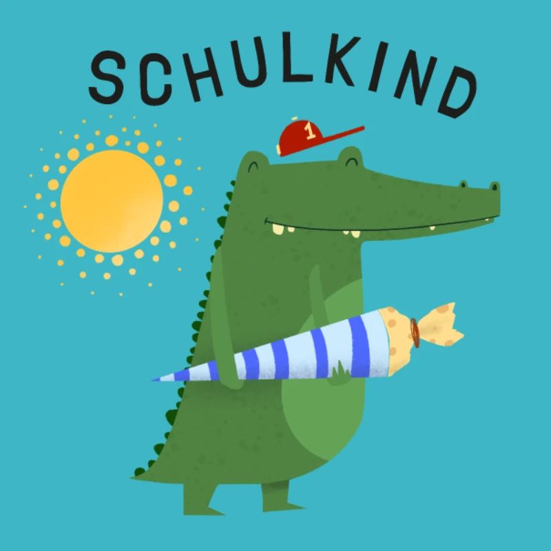 Schulkind Krokodil | Schulbeginn Geschenkidee