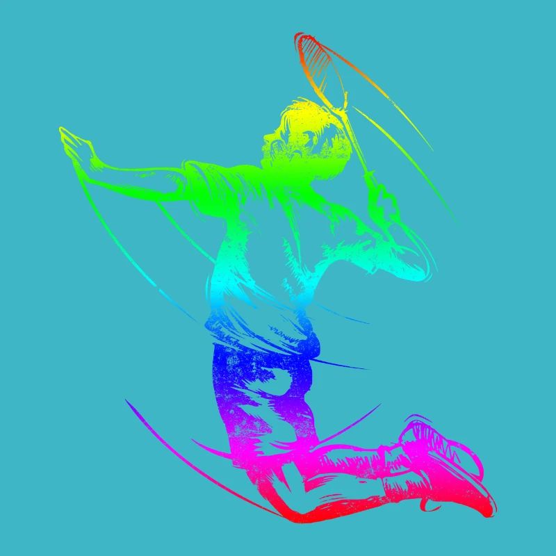 Badminton Spieler Bunt
