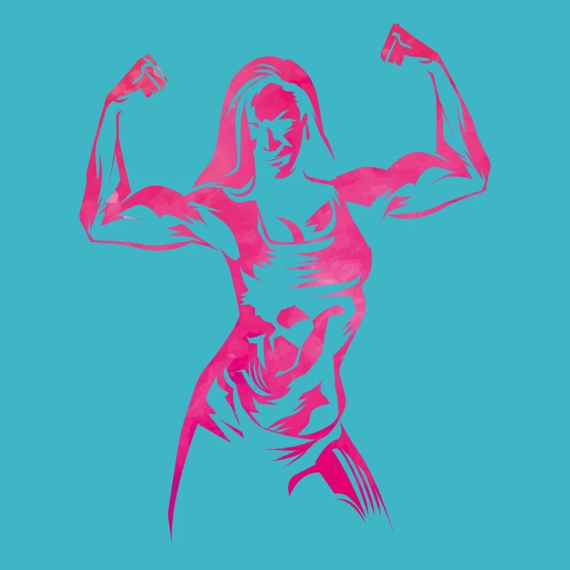 Frau Bodybuilderin Silhouette