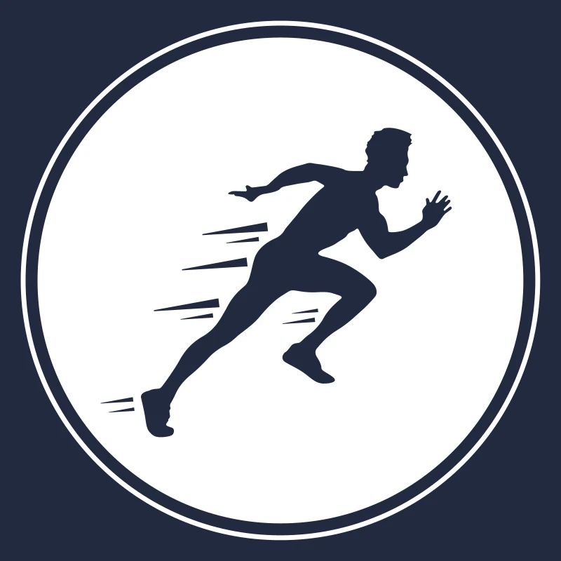 running silhouette line running run circle
