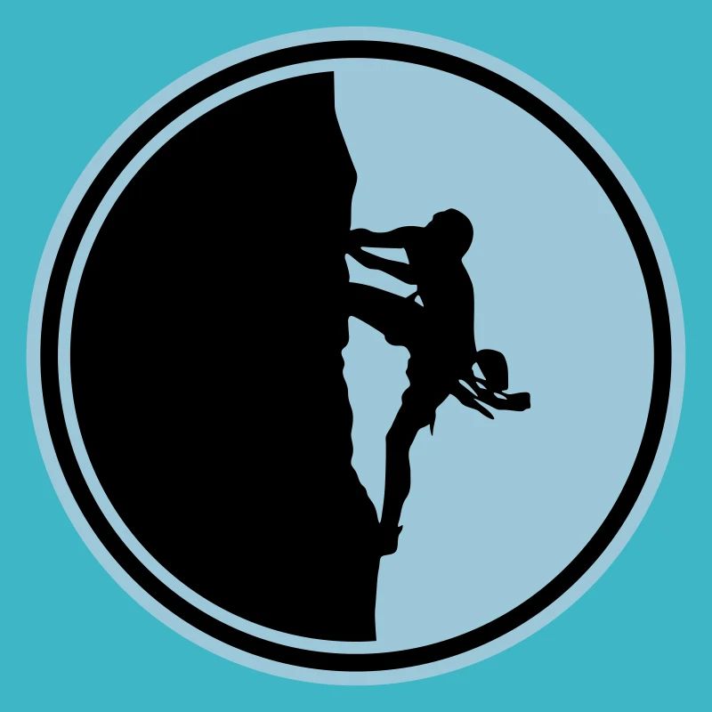 climbing mountaineering silhouette circle