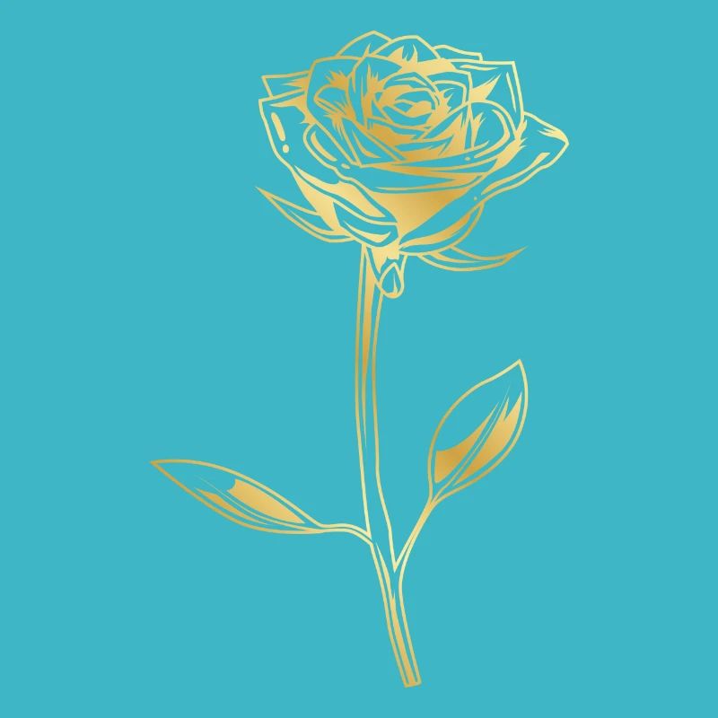 Rose Symbol Gold Blume Silhouette