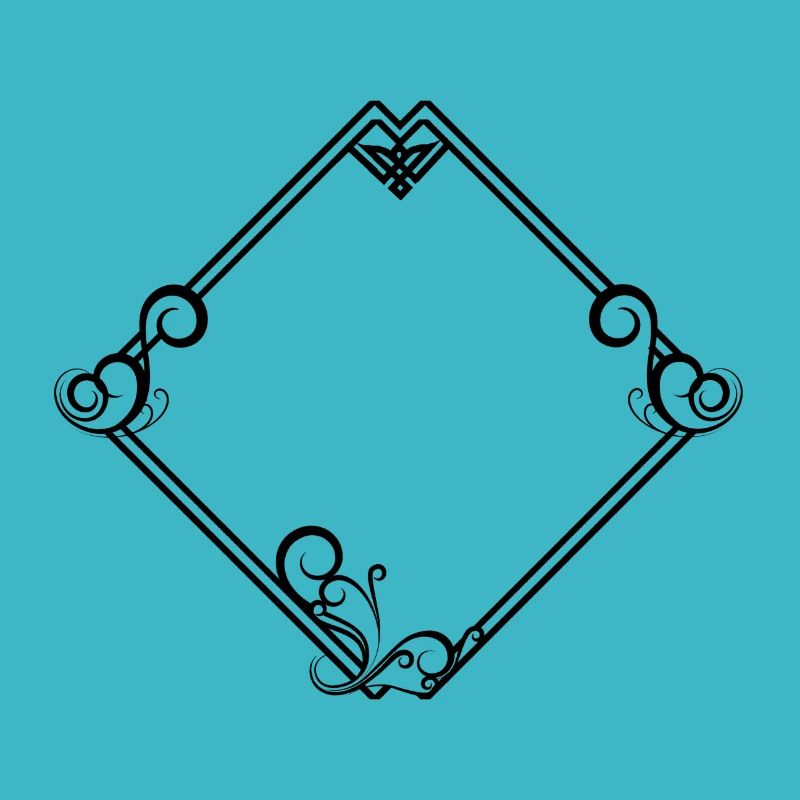Black Square Frame Ornaments