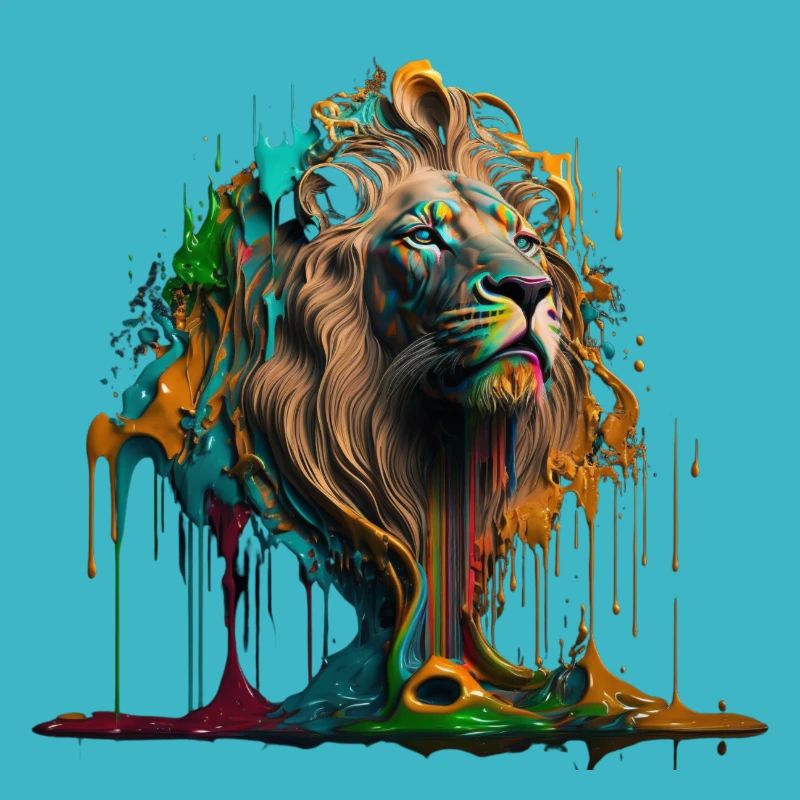Regenbogen Löwe | Rainbow Lion | AI generated Art