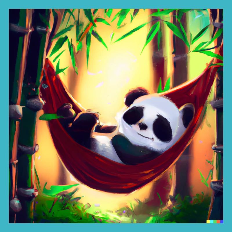 Cute panda bear in a hammock