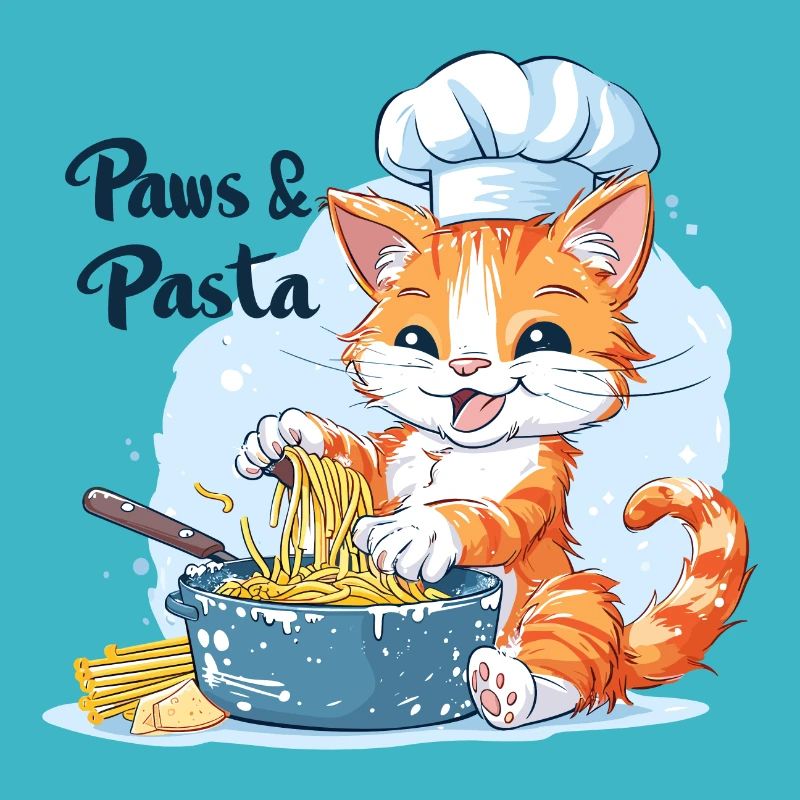 Pfoten und Pasta Paws and Pasta Tier Sprüche