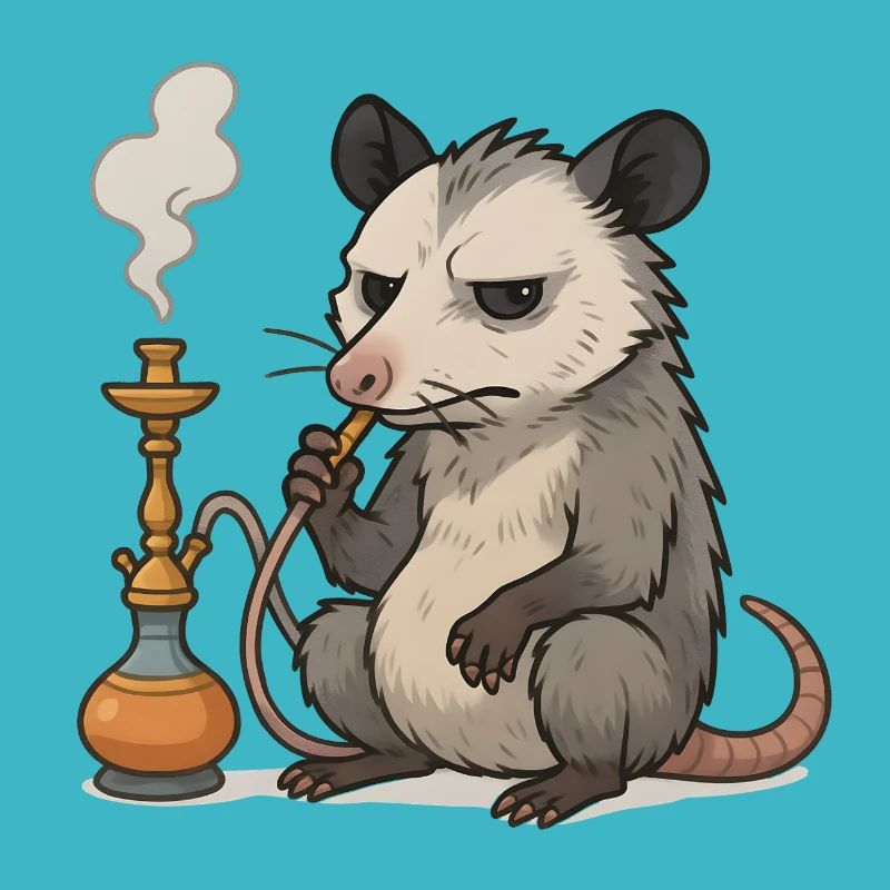 Opossum avec cadeau narguilé