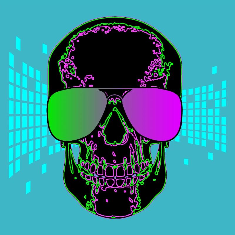 Disco Skull Party Skull 3d