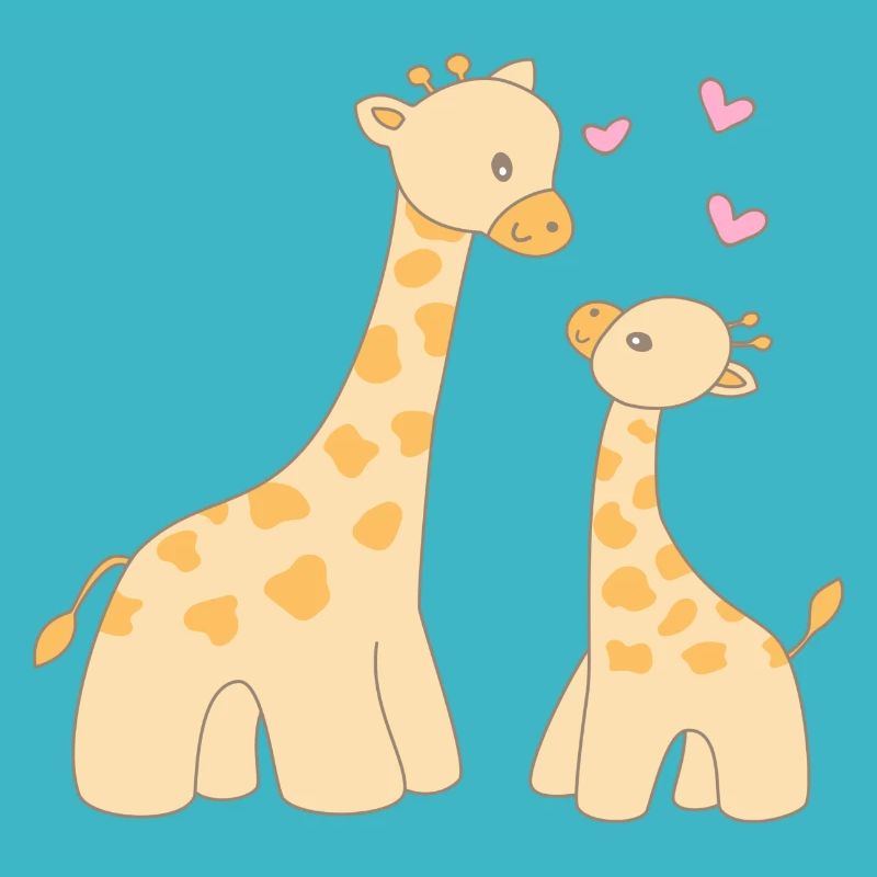 Giraffe mit Welpe