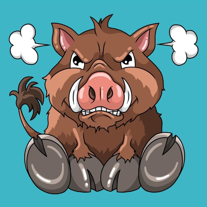 Wütendes Wildschwein Wald Bewohner