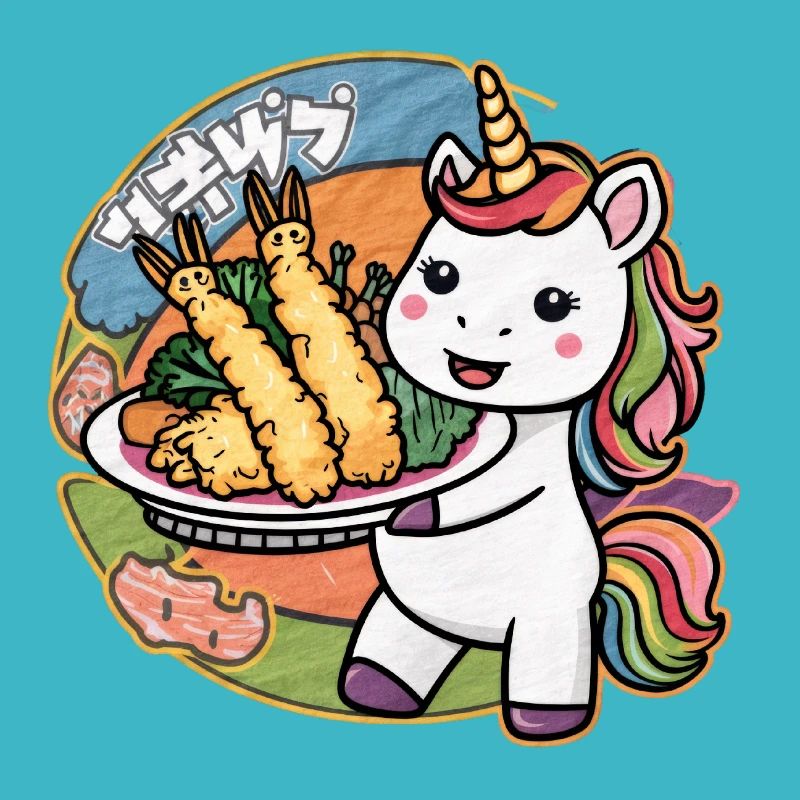 Kawaii Unicorn with Shrimp Tempura