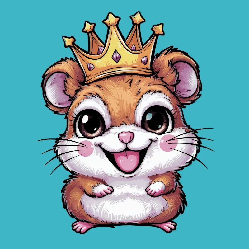Hamster as King with Crown