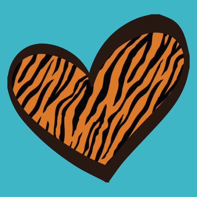 Heart Tiger Print Pattern