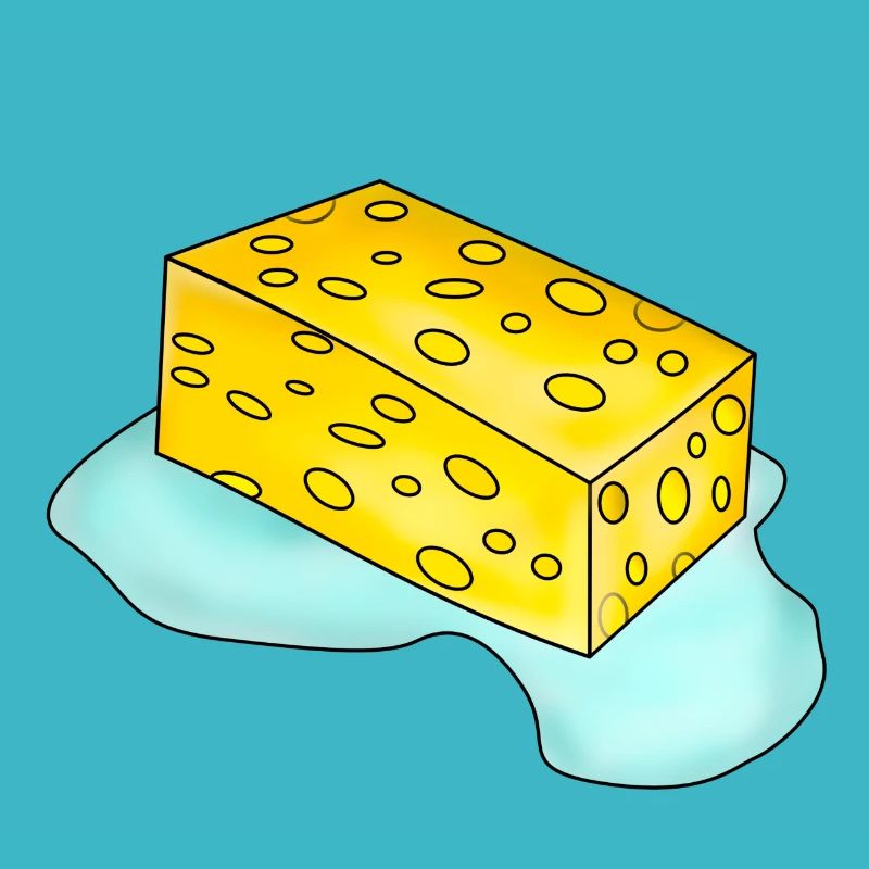 Éponge avec de l’eau