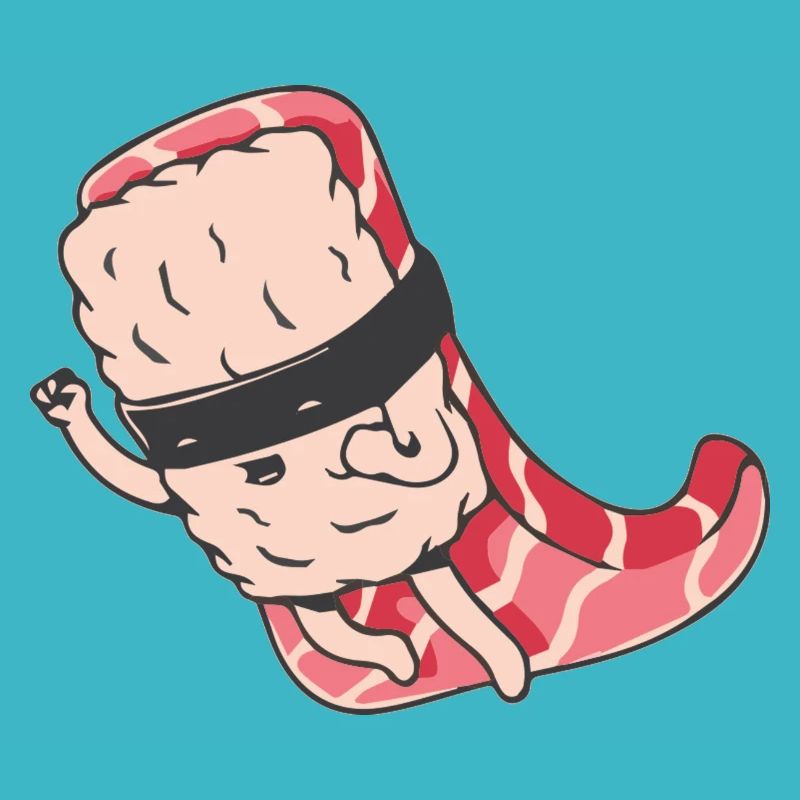 Sushi Superheld Illustration Geschenk