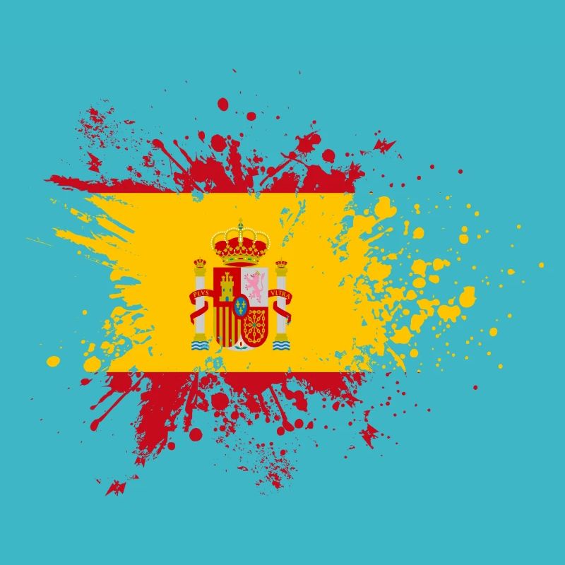 Spanien Flagge Farbspritzer Malle Klecks Spanisch