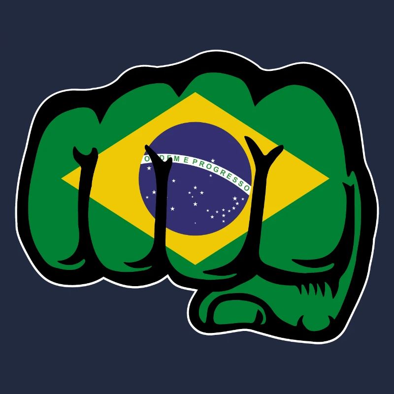Drapeau du Brésil main poing