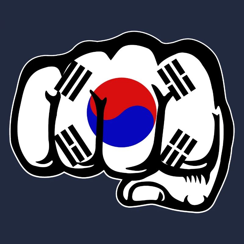 Drapeau de la Corée du Sud main poing