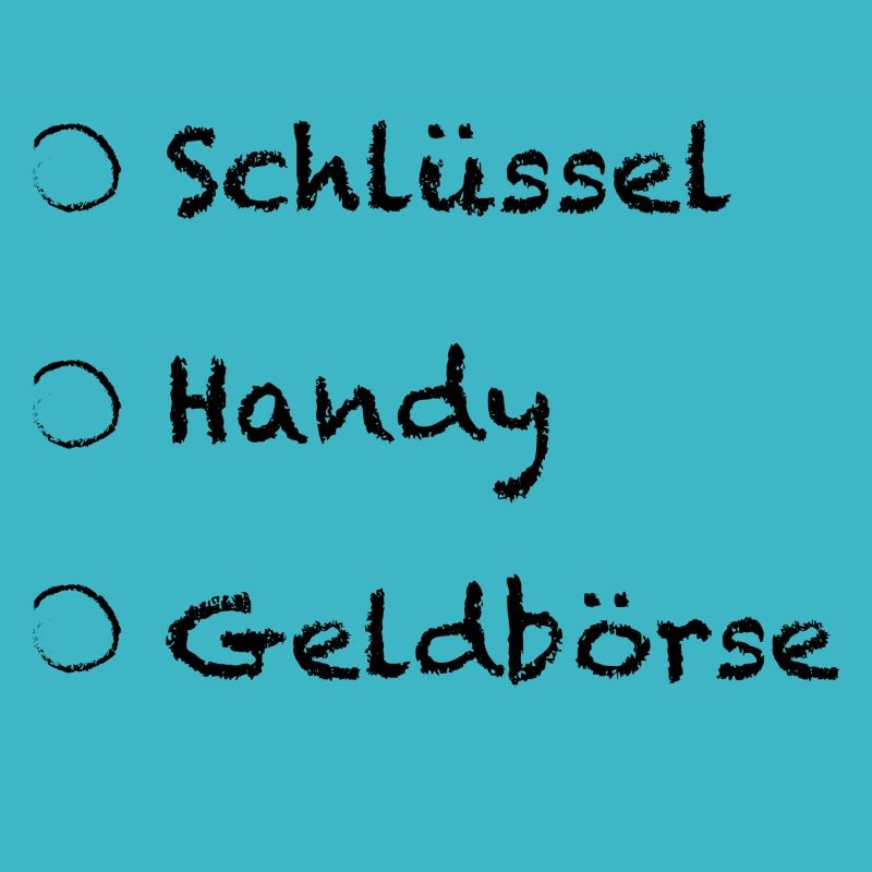 Checkliste Arbeit Schlüssel Handy Geldbörse