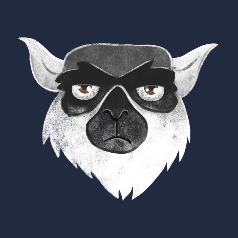 Grumpy unhappy lemur face