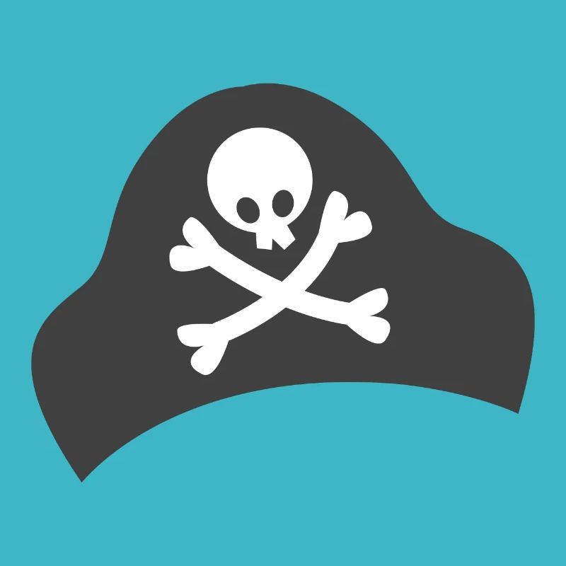 Simple crossbones on a pirate hat