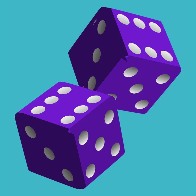 Dés violet avec chiffres blancs
