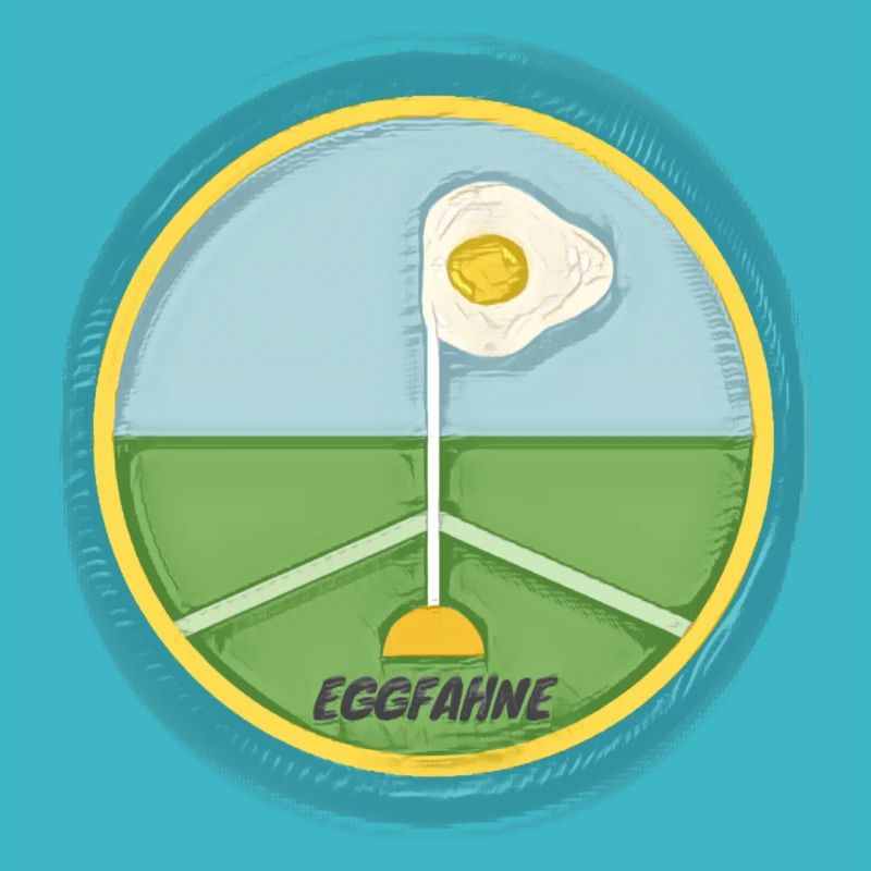 Eckfahne mit einem Spiegelei als Wimpel - Eggfahne
