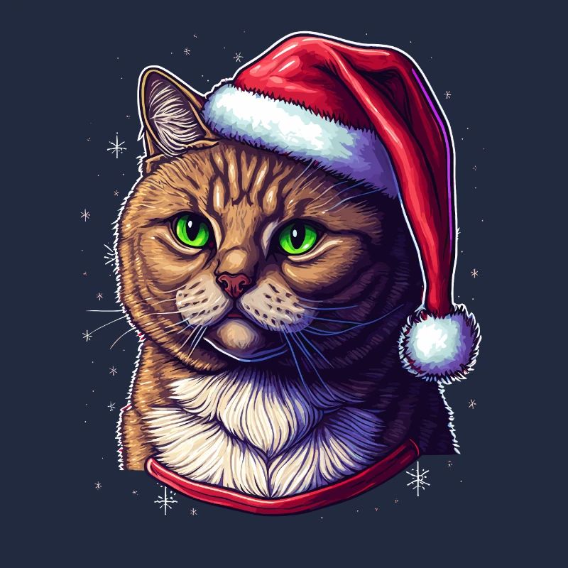 Perfekte digitale Winterkatzenillustration, eine großartige