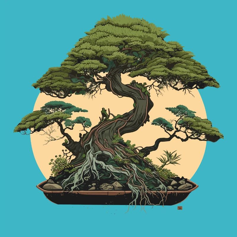 Moonlit Bonsai Tree