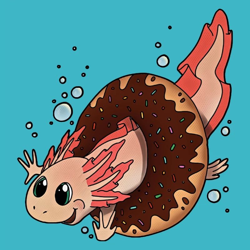 Axolotl Molch Donut - coole Geschenkidee Doughnut