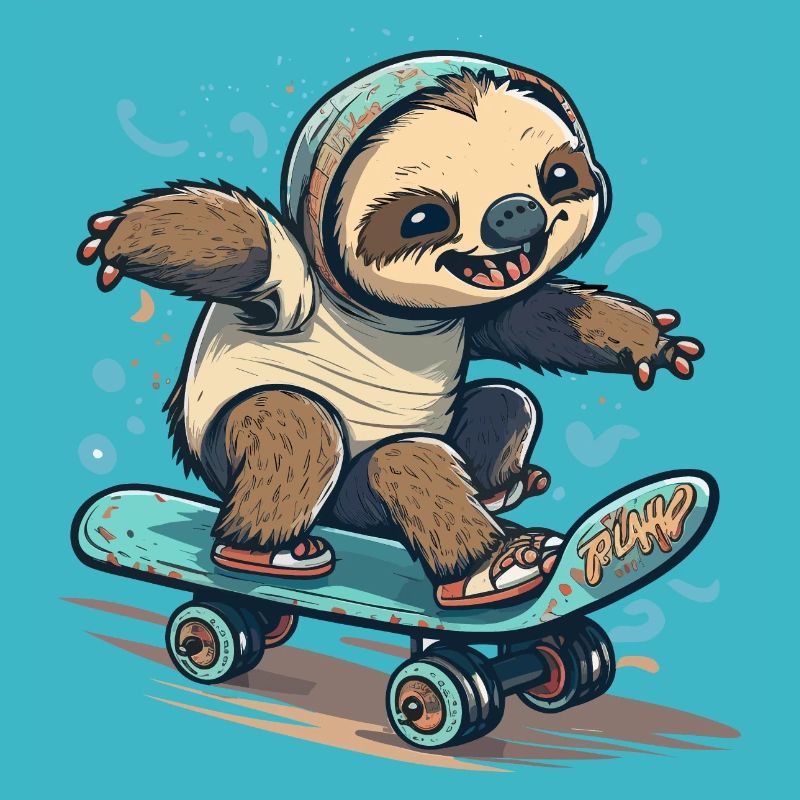 Sloth Skateboarder
