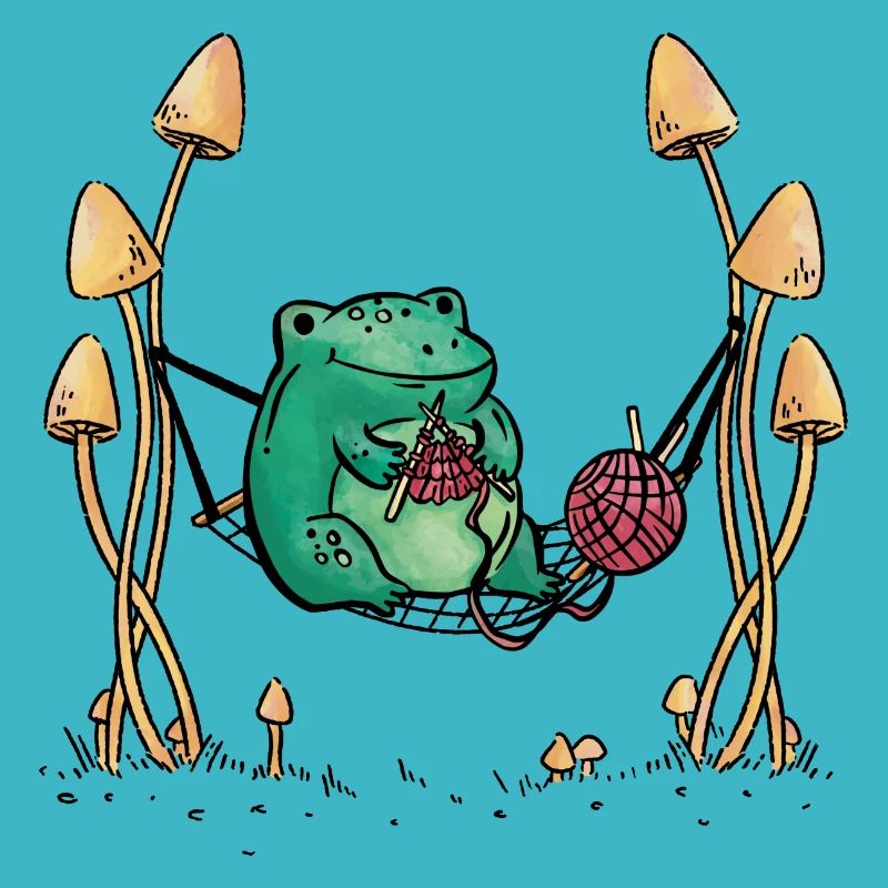 Frog Needlework Knitting Nature Hammock