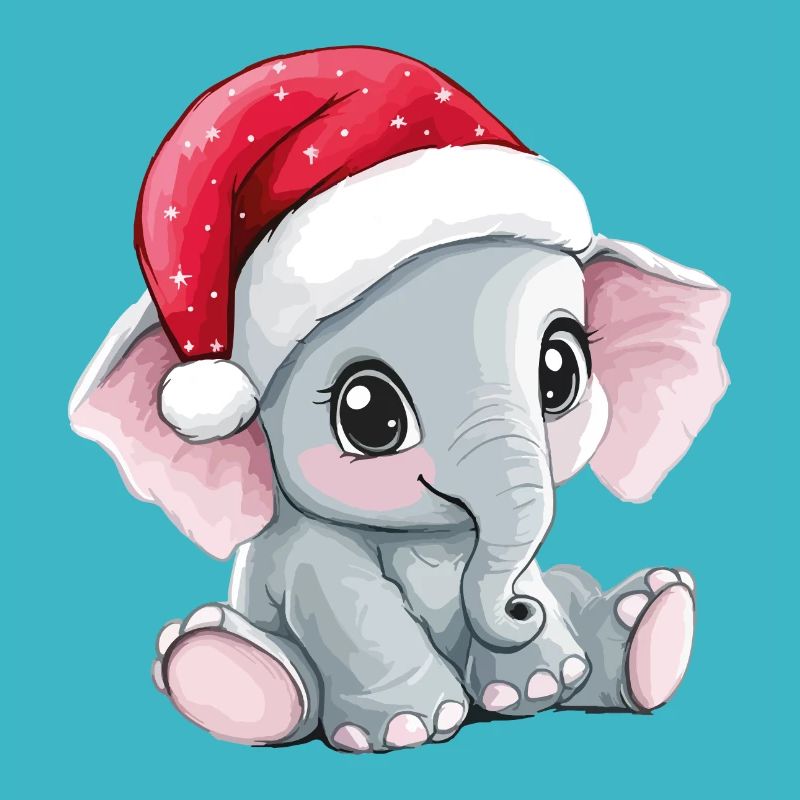 éléphant Noël mignon Noël mignon