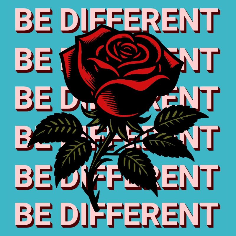 BE DIFFERENT – Red Rose Self-Love Positivity