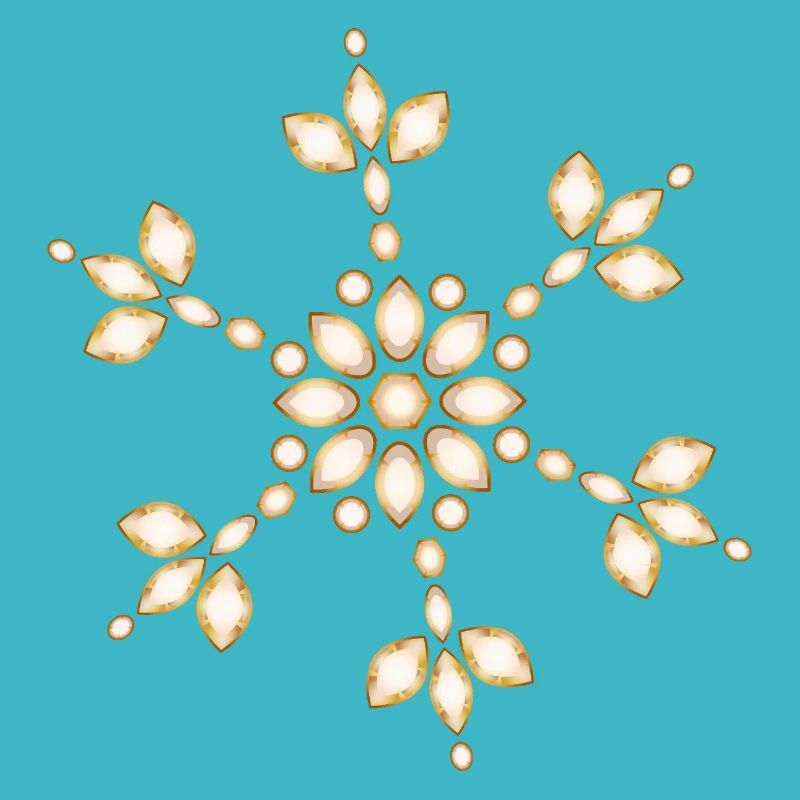 Amber Geometric Snowflake