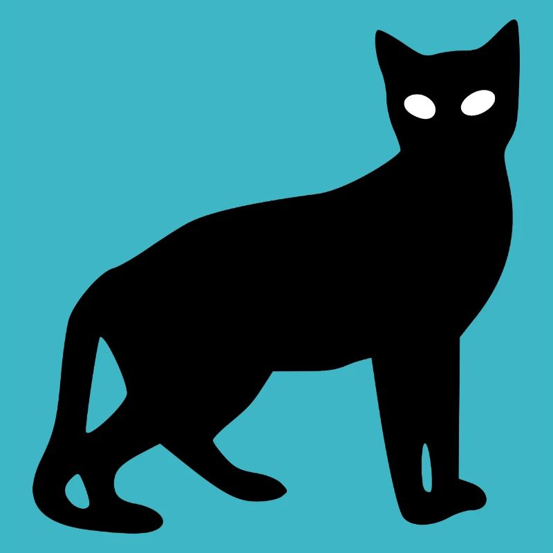 schwarze Katze Silhouette Geschenk Katzenliebhaber
