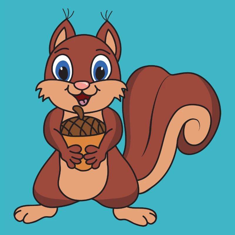Lustiges Niedliches Cooles Eichhörnchen Eichel