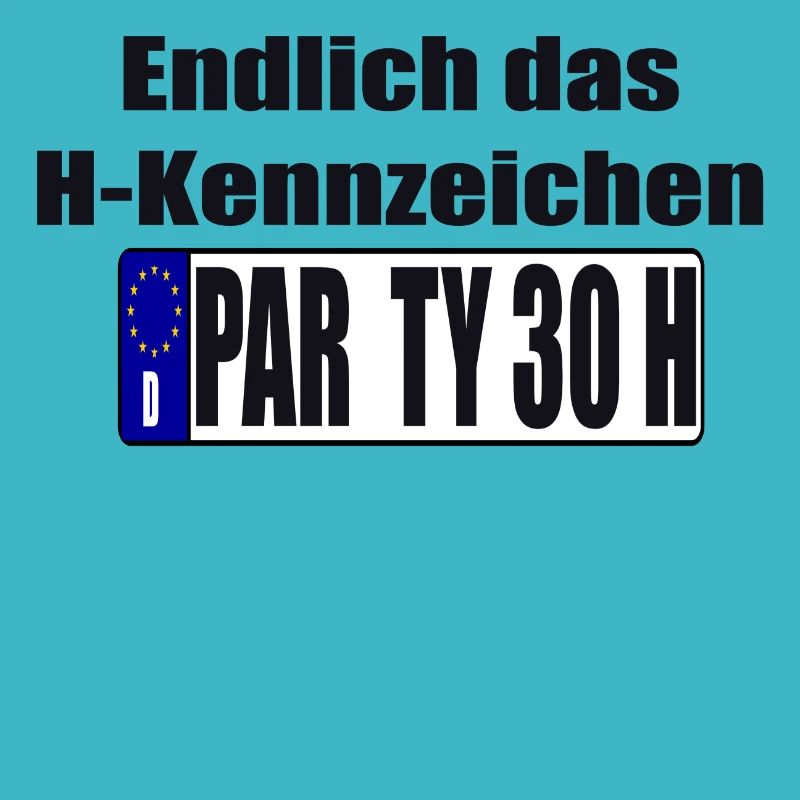 H Plaque d’immatriculation, anniversaire 30 cadeau oldtimer fun