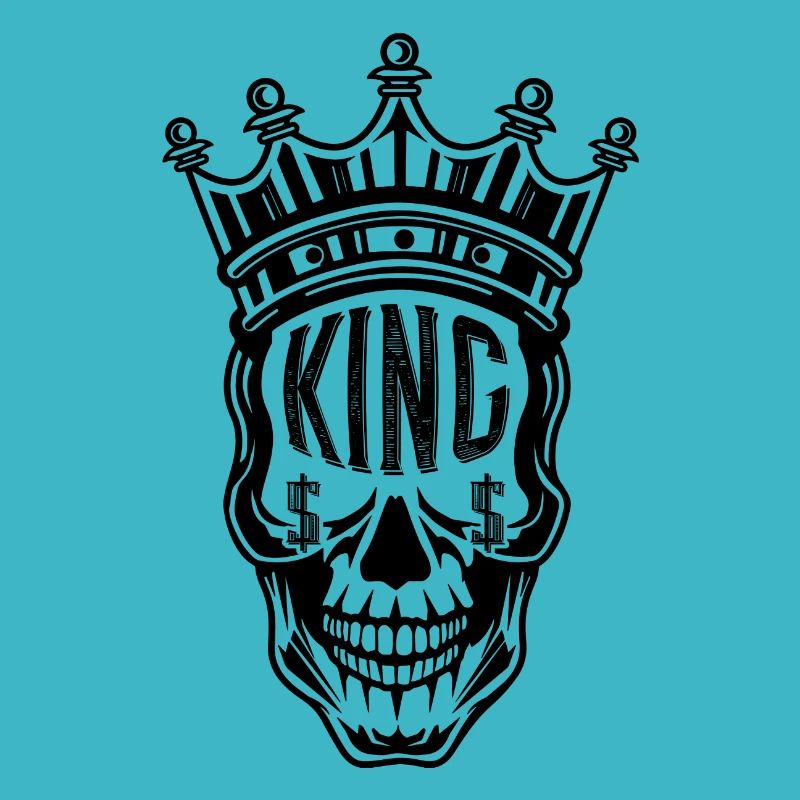 König Skelett Totenkopf Krone