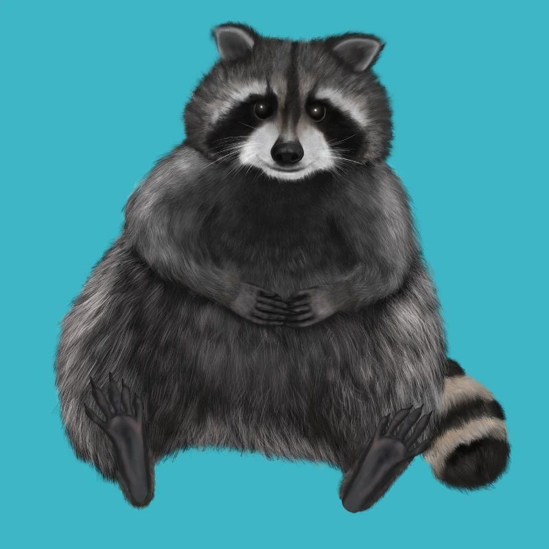 Sitzender entspannter Waschbär