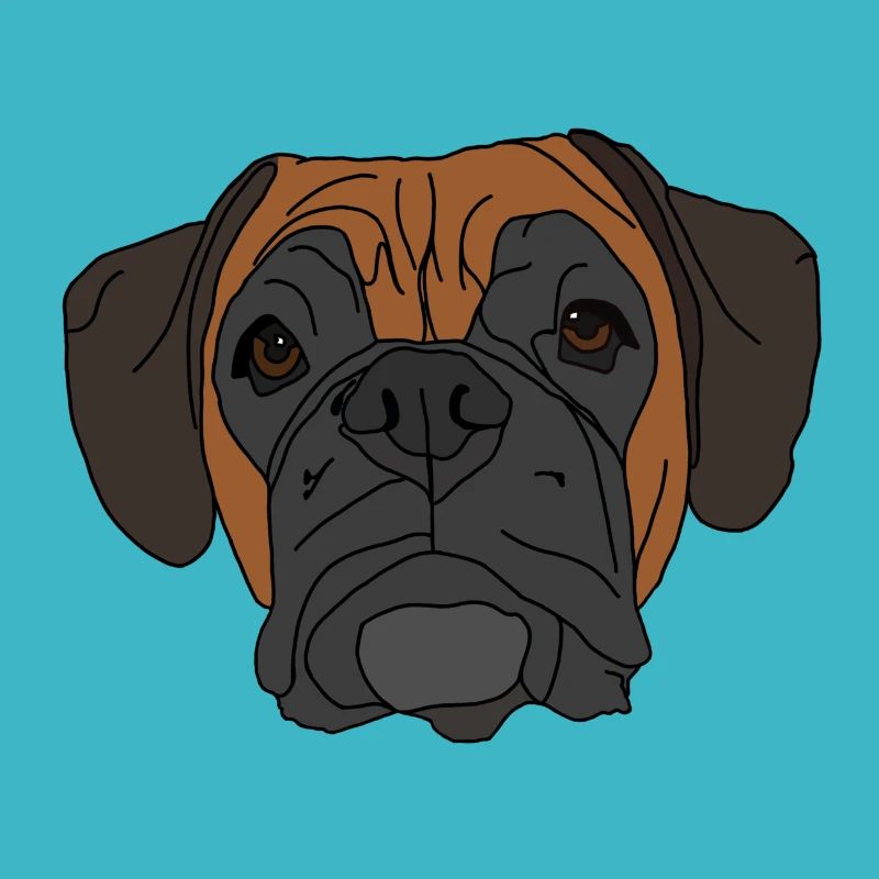 Conception de visage de chien boxer