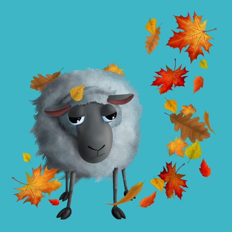 Süßes Schaf im Herbst