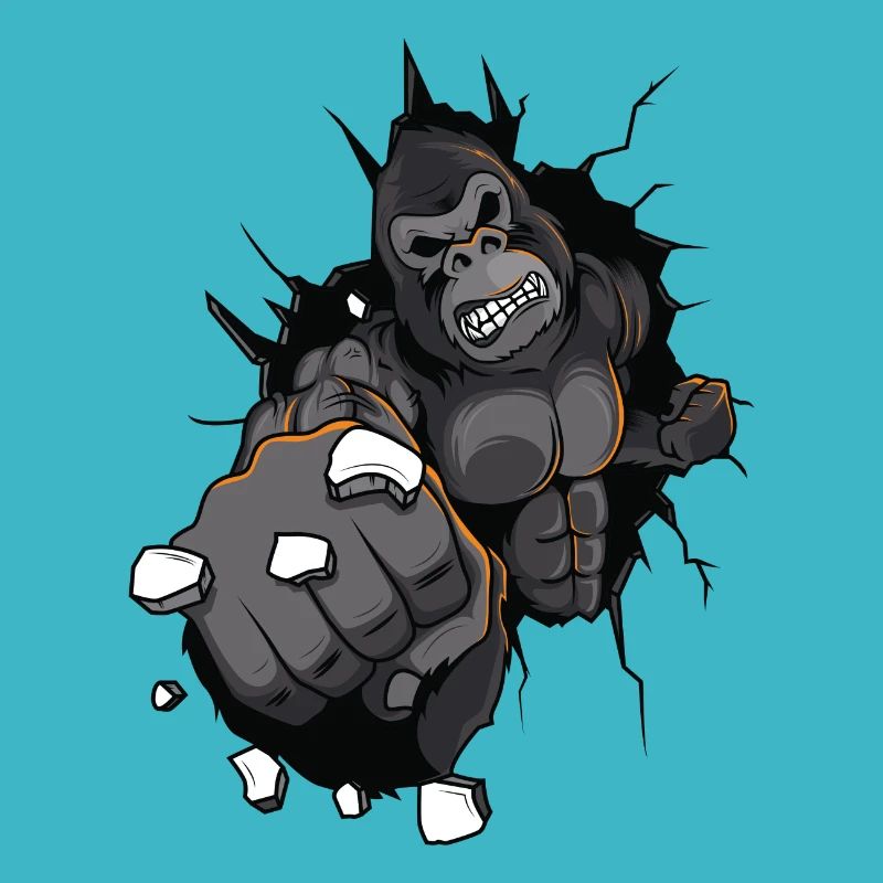 gorilla beast punch boxing muscles
