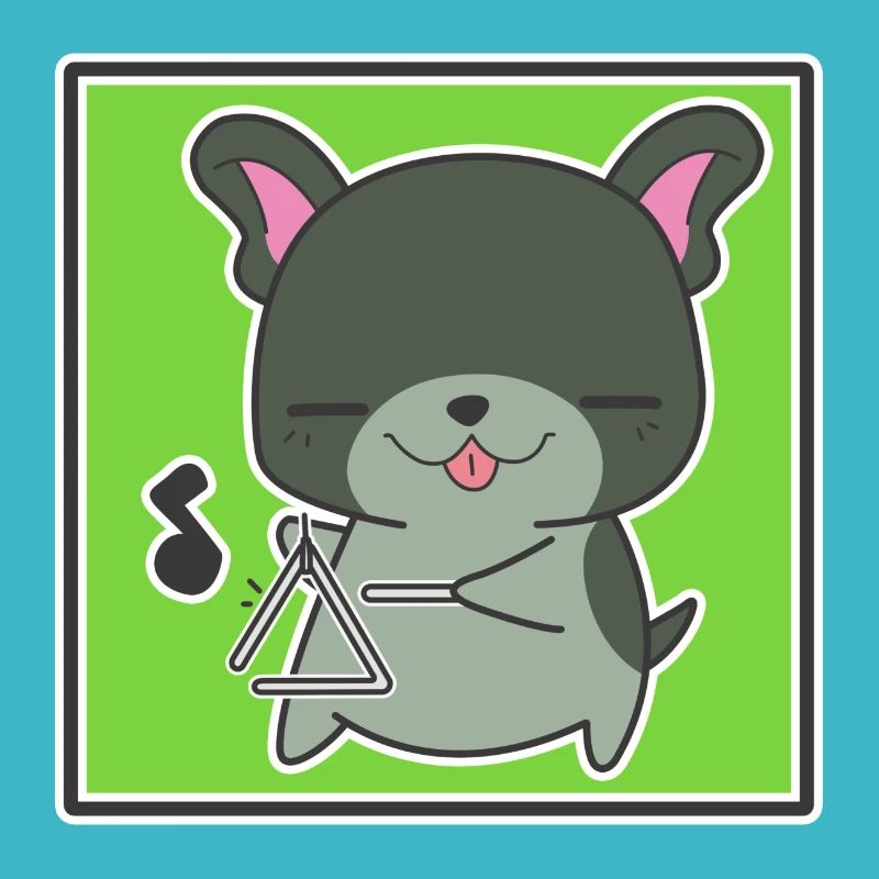 Chien avec triangle
