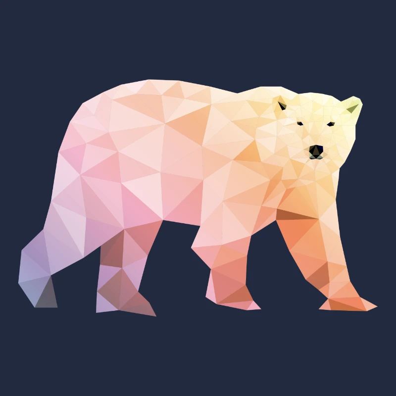 polar bear polygon colorful polar bear
