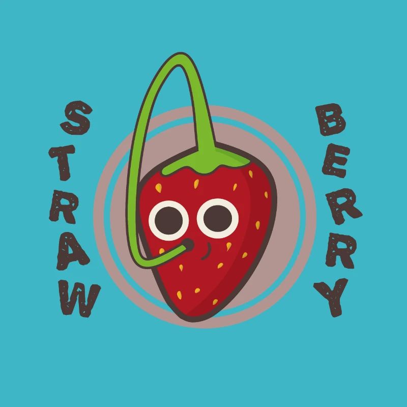 Strawberry Pun, Fruit drinking with straw