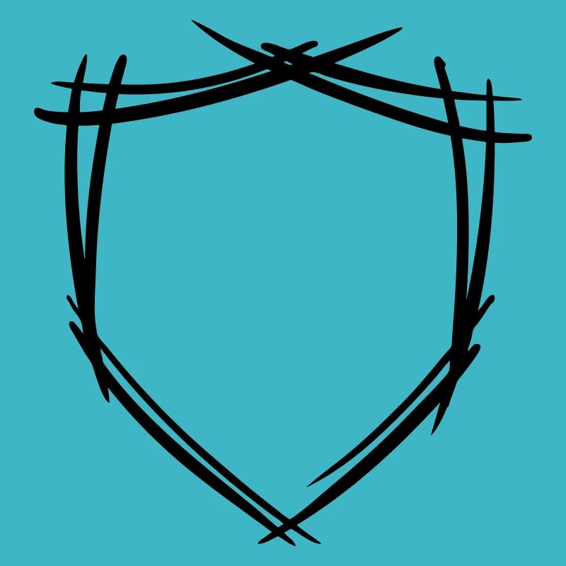 Symbole de bouclier / blason. Dessiné à la main. Modèle