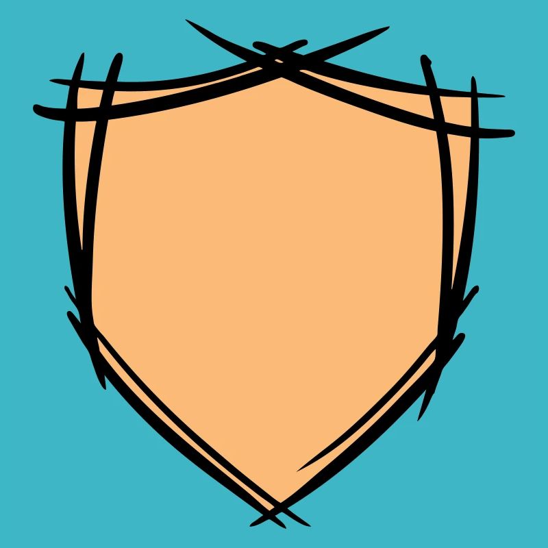Symbole de bouclier / blason. Dessiné à la main. Modèle