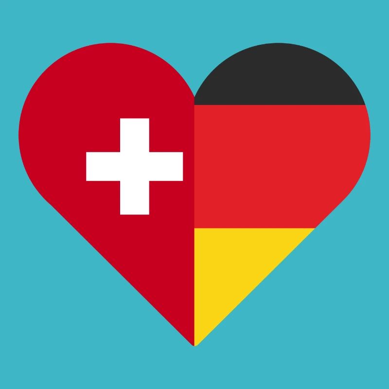 Deutschland Schweiz Herz Geschenk